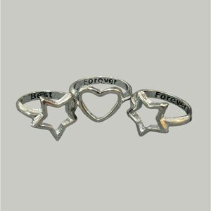 Star + Heart Shaped Rings with Positive Sayings